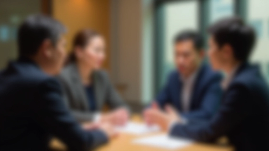 Person in a collaborative meeting or workshop setting, engaged in discussion with colleagues about skills and professional development